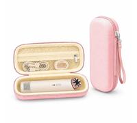 Carrying Case Compatible with Dyson HushJet Mini Cool Fan, Hard EVA Protective Storage Case with PU Leather Exterior, Mesh Pocket, Wrist Strap, Portable Travel Organizer for Fan and Accessories, Pink