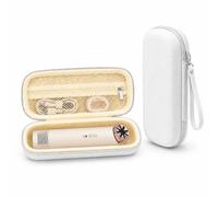 Carrying Case Compatible with Dyson HushJet Mini Cool Fan, Hard EVA Protective Storage Case with PU Leather Exterior, Mesh Pocket, Wrist Strap, Portable Travel Organizer for Fan and Accessories, White
