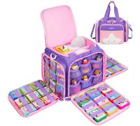 Carrying Case Compatible with Little Tikes Story Dream Machine and Headphones,Portable Storage Bag for Story Books and Audio Play Characters with Shoulder Strap,Gift for Kids,Purple-Pink,Case Only