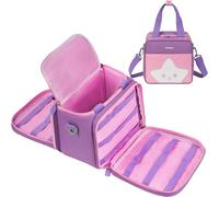 Carrying Case Compatible with Little Tikes Story Dream Machine Books Starter Set,Portable Storage Bag for Story Books and Character with Handle and Shoulder Strap,Purple-Pink,Case Only