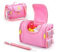 Carrying case Compatible with Little Tikes story dream machine Starter Set, Toy Storage Bag with Handle and Shoulder Strap for Storybook, Character, Accessories, Single shoulder bag (Pink)