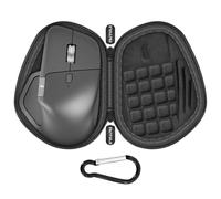Carrying Case Compatible with Logitech MX Master 4/3S/3, Waterproof PU Leather Travel Bag with Precise Receiver Slot & Scroll Wheel Protection, Anti-Shake Foam Padded Hard Shell, Black