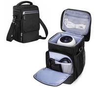 Carrying Case Compatible with Owl Labs Meeting Owl 3, 4, Pro, Original, Meeting Camera Travel Storage Bag with Multiple Pockets for Accessories, with Shoulder Strap, Shock-absorbing Foam, Black