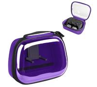 Carrying Case Compatible with Steam Controller 2 2026, Transparent Display Protective Storage Case with Adjustable Holder Base, Charging Port Access, Travel Organizer for Controller & Cable,Purple