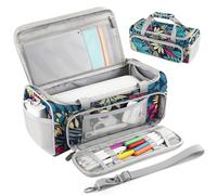 Carrying Case for Cricut Joy Xtra Smart Cutting Machine, Waterproof Travel Storage Bag with Shoulder Strap, Protective Organizer with Multi-Pockets for Cricut Joy Xtra Accessories & Tools (Retro Gree)
