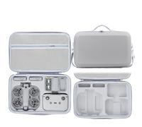 Carrying Case for DJI Neo 2 Fly More Combo Portable PU Storage Case Protective Box Large Capacity Organizer Bag with Shoulder Strap (Gray)