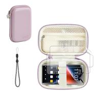 Carrying Case for HiFi Walker G7 Pro MP3 Player with 2 Screen Protectors | Hard Shell Travel Case, Convenient Lanyard, Mesh Pocket, Elastic Strap, Water-Resistant, Shockproof, Purple