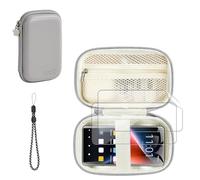 Carrying Case for HiFi Walker G7 Pro MP3 Player with 2 Screen Protectors | Hard Shell Travel Case, Convenient Lanyard, Mesh Pocket, Elastic Strap, Water-Resistant, Shockproof, Grey