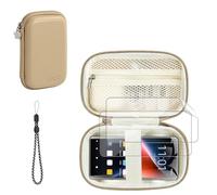 Carrying Case for HiFi Walker G7 Pro MP3 Player with 2 Screen Protectors | Hard Shell Travel Case, Convenient Lanyard, Mesh Pocket, Elastic Strap, Water-Resistant, Shockproof, Khaki
