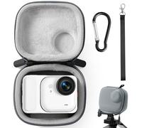 Carrying Case for Insta360 GO Ultra Hard Shell Lens PU Cover Protection Storage Bag Travel Portable Cases with Carabiner&Wrist Strap Action Camera Accessories (Flannel)