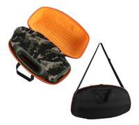 Carrying Case for JBL Boombox 4, Travel Storage Case Tote Bag Portable Organizer Speaker EVA Protective Cover Box with Shoulder Strap and Small Pocket for Boombox 4 Speaker (Lined Orange)