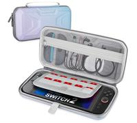 Carrying Case for Nintendo Switch 2 Model(2025), Portable Hard EVA Shell Travel Pouch with 10 Game Card Slots, Velvet Interior, Mesh Pocket, Water-Resistant, Lightweight Carrying Bag, Purple Gradient