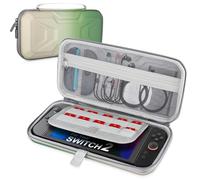 Carrying Case for Nintendo Switch 2 Model(2025), Portable Hard EVA Shell Travel Pouch with 10 Game Card Slots, Velvet Interior, Mesh Pocket, Water-Resistant, Lightweight Carrying Bag, Green Gradient
