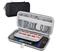 Carrying Case for Nintendo Switch 2 Model(2025), Portable Hard EVA Shell Travel Pouch with 10 Game Card Slots, Velvet Interior, Mesh Pocket, Water-Resistant Fabric, Lightweight Carrying Bag, Black