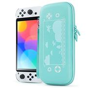 Carrying Case for Nintendo Switch and New Switch OLED Console,Protector Bag for Animal Crossing, Protective Storage Case for Girls with 10 Game Cards Slots, Two Grips, Switch Accessories