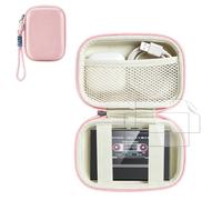 Carrying Case for SnowSky/FiiO Echo MINI MP3 Player - Lanyard Style Storage Case with 2 Soft Screen Protectors, Hard Shell Protective Travel Bag | Waterproof, Wear-Resistant & Shockproof,Pink