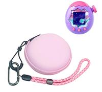 Carrying Case for Tamagotchi Paradise, Mini Storage Bag Portable Organizer Shockproof PU Protective Cover Pouch with Wrist Strap (pink)