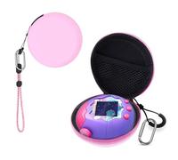 Carrying Case for Tamagotchi Paradise, Travel Storage Bag Portable Organizer Dustproof and Shockproof PU Protective Cover Pouch with Lanyard for Kids - Case Only (Pink)