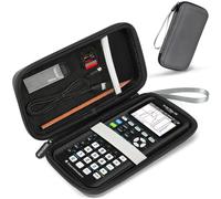 Carrying Case for Texas Instruments TI-84 Plus CE/TI-83 Plus/TI-83 Plus CE/TI-Nspire CX II CAS/TI-Nspire CX II Color Graphing Calculator, Extra Mesh Pocket Fit Charging Cable Charger Manual, Dark Grey