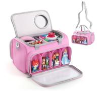 Carrying Case for Toniebox 2 and 1, Storage Bag with Holders for 8 Tonies Figures, Travel Organizer for Headphones and Accessories (Pink)