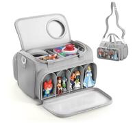 Carrying Case for Toniebox 2 and 1, Storage Bag with Holders for 8 Tonies Figures, Travel Organizer for Headphones and Accessories (Grey)