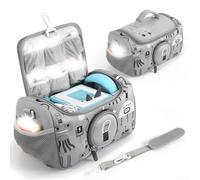 Carrying Case for Toniebox Audio Player Starter Set and Headphones Nylon Travel Storage Bag with Handle and Shoulder Strap Compatible with Figures and A(Gray)