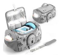 Carrying Case for Toniebox Audio Player Starter Set & Headphones, Nylon Travel Bag with Handle and Shoulder Strap, 11.4 x 6.7 Inch, Compatible with Figures Storage, Compact Organizer for Kids(Gray)