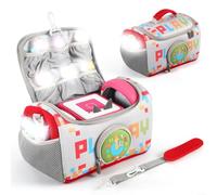 Carrying Case for Toniebox Audio Player Starter Set & Headphones, Nylon Travel Bag with Handle and Shoulder Strap, 11.4 x 6.7 Inch, Compatible with Figures Storage, Compact Organizer for Kids(Red)