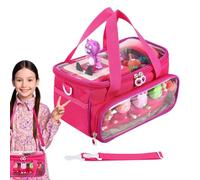 Carrying Case for Toniebox, Speaker Storage Bag for Toniebox S-tarter, Travel Storage Felt Bag with Handle for Audio Player, Carry Case for Toniebox Set and Accessories Dolls Storage Bag(Hot Pink)
