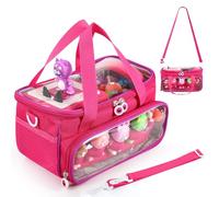 Carrying Case for Toniebox, Storage Carrier Bag for Tonie Characters with Shoulder Strap and Handle, Home Outdoor Hand Bag for Toniebox 2 Audio Player and Dolls (Rose Red)