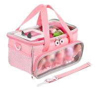 Carrying Case for Toniebox, Storage Carrier Bag for Tonie Characters with Shoulder Strap and Handle, Home Outdoor Hand Bag for Toniebox 2 Audio Player and Dolls (Pink)