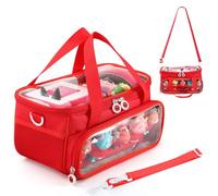Carrying Case for Toniebox, Storage Carrier Bag for Tonie Characters with Shoulder Strap and Handle, Home Outdoor Hand Bag for Toniebox 2 Audio Player and Dolls (Red)