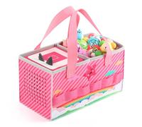 Carrying Case for Tonies Starter Set & Storage Bag for Tonies Figurine, Home Outdoor Hand Bag for Tonies Audio Player and Dolls Musical Toy Folding Bag for Toniebox 2 Accessories (Pink)