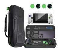 Carrying Case with Joystick Cap & Screen Protector for ROG XBOX Ally/Ally X, Portable Storage Bag + 2 Pack Tempered Glass Protective Film + 4Pcs Thumbsticks Grip Cap Protector Kit Gaming Accessories