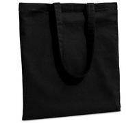 Carrywell (Not Made In China) Canvas Tote Bags Black 5-Pack, 15"x16", Bulk Organic Cotton Reusable Shopping Bag, Blank Cloth Totes With Handles