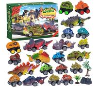 Cars Advent Calendar 2025 24 Day Car Christmas Countdown Calendar with Pull Back Car Toys for Kids Boys Dinosaur Lovers for Christmas