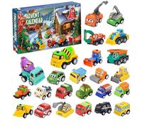 Cars Advent Calendar 2025, 24 Days Christmas Countdown Calendar with Pull-Back Cars Vehicles for Kids Toddlers Boys, Style 1, Advent for Boys