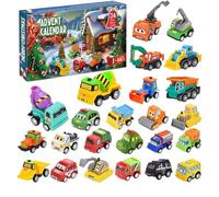 Cars Advent Calendar 2025 24 Days Christmas Countdown Calendar with Pull-Back Cars Vehicles for Toddler Boys, Style 1