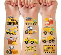 Cars and Trucks Temporary Tattoo for Kids - 50PCS Cars Construction Tractor Tattoos Party Birthday Decorations Excavator Construction Vehicle Tattoo Body Sticker for Kids Boys Girls Party Bag Filler