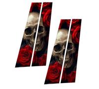 Cars B-Pillar Decals - Scratch Resistant Car Stickers, Halloween Style Pillar Wraps | Waterproof Cartoon Door Pillar Decal Set, Sellf Adhesive Center Door Panel Protector for Vehicle Decoration