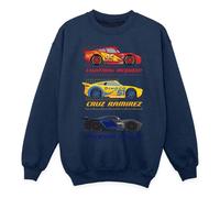 Cars Boy's Racer Profile Cotton Sweatshirt in Navy | Size: 7-8 Years Cars Navy 7-8 Years
