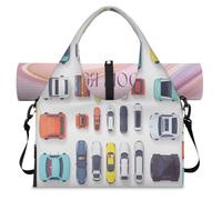 Cars Cartoon Sports Duffle Bag with Shoe Compartment Weekend Overnight Bags Tote Cabin Luggage Bag for Gym Yoga Travel