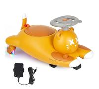 Cars for Kids Ride On, Wiggle Car with Pedal, 2 in 1 Swing Car, 12V Rechargeable Battery, 2 Speeds Max 4 Mph, Anti-Rollover, Flashing Wheels, Bluetooth,Easy Assembly, Ages 3+, 150 Lbs