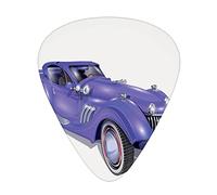 Cars Guitar Picks 12 Pack Universal ABS Guitar Picks,Custom Vehicle with Aerodynamic Design for High Speeds Cool Wheels Hood Spoilers,for Acoustic and Electric Guitar,Violet Blue