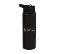Cars Heartbeat Vintage ECG Cardiogram Retro Stainless Steel Insulated Water Bottle