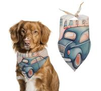 Cars in Small Town Dog Bandana Triangle Dog Scarf Washable Polyester Dog Bibs Cute Pet Bandana for Medium Large Dogs Puppy and Cats