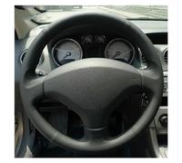 Cars Interior Cover For 408 For 308 Old Shining Wheat Hand Stitched Black Leather Steering Wheel Cover Steering Wheel Cover