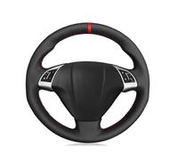 Cars Interior Cover For Opel For Combo Black Leather Car Steering Wheel Cover Hand Warming Steering Wheel Protector Steering Wheel Cover(Red Bl Thread)