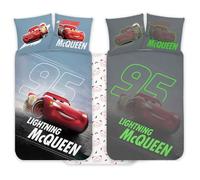 Cars Lightning McQueen Baby Duvet Cover 100x135 + Pillowcase 40x60 Glow | Baby bedding | Natural cotton soft breathable Oeko-Tex | Glow in the dark | Disney Pixar | Boys 0-3 | Cot | Machine washable