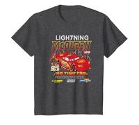 Cars Lightning McQueen No Time For Slow Down T-Shirt, Youth, Dark Heather Grey, Medium